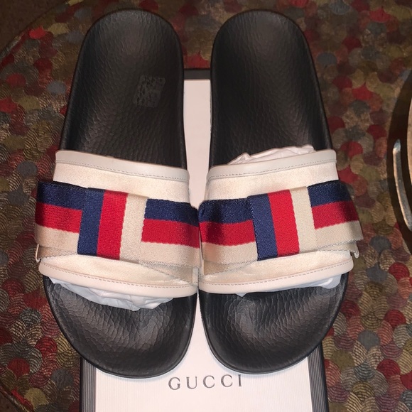Gucci Satin Bow slides 100% Authentic - Picture 3 of 10